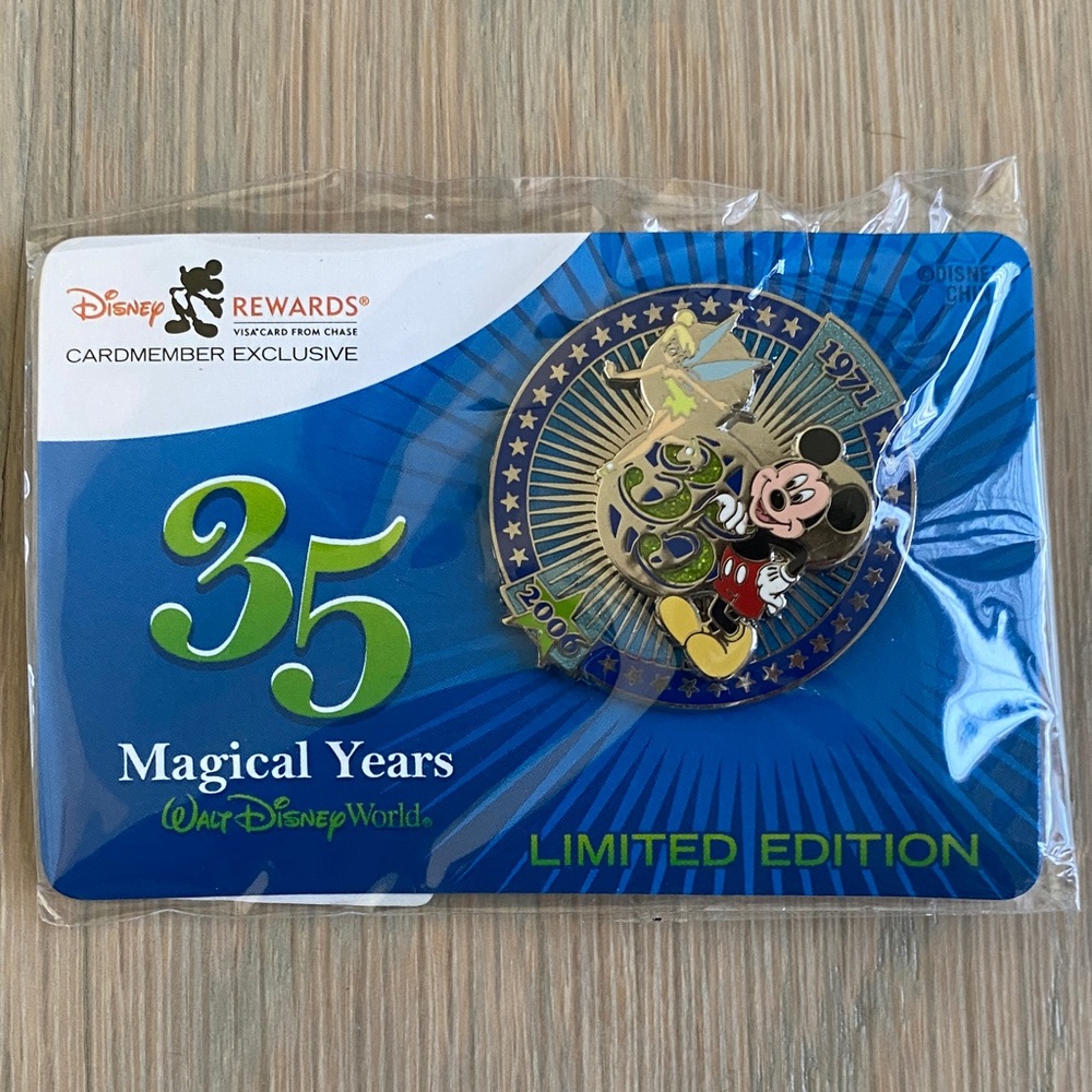 Disney 35th Anniversary Mickey Mouse Enamel Pin - Blue, Gold, Green, Yellow